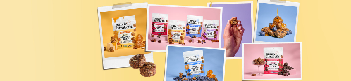 New chewy granola bites packaging collage